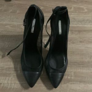 Sexy black mesh heels